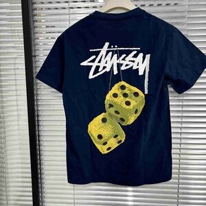 Stussy Navy Short Sleeve Tee with White Logo